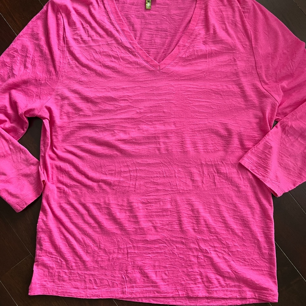 V neck tee 3/4 sleeve